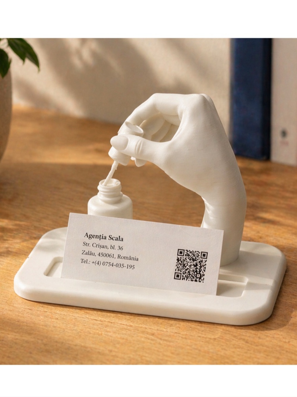3D Printed Nail Tech Business Card Holder | Nail Salon Desk Display